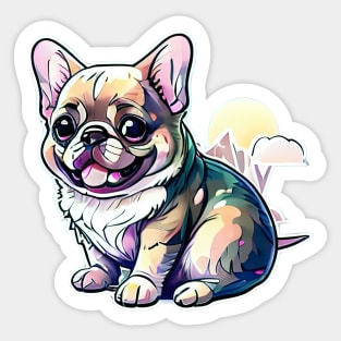 "Cheerful Paws: A Colorful and Creative Delight with a Cute Dog" Sticker
